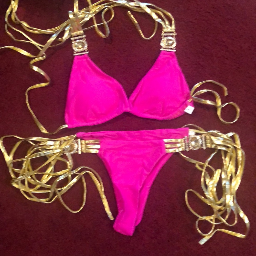Pink Goddess like bikini L fits like M Gorgeous